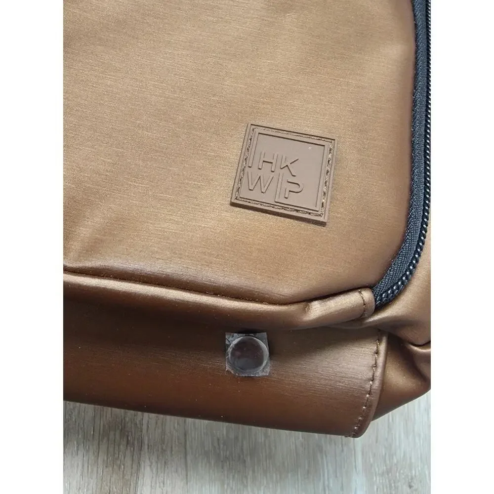 IHKWIP Excelsior Metallic Mocha Cargo Catchall Tote with Crossbody Strap $97